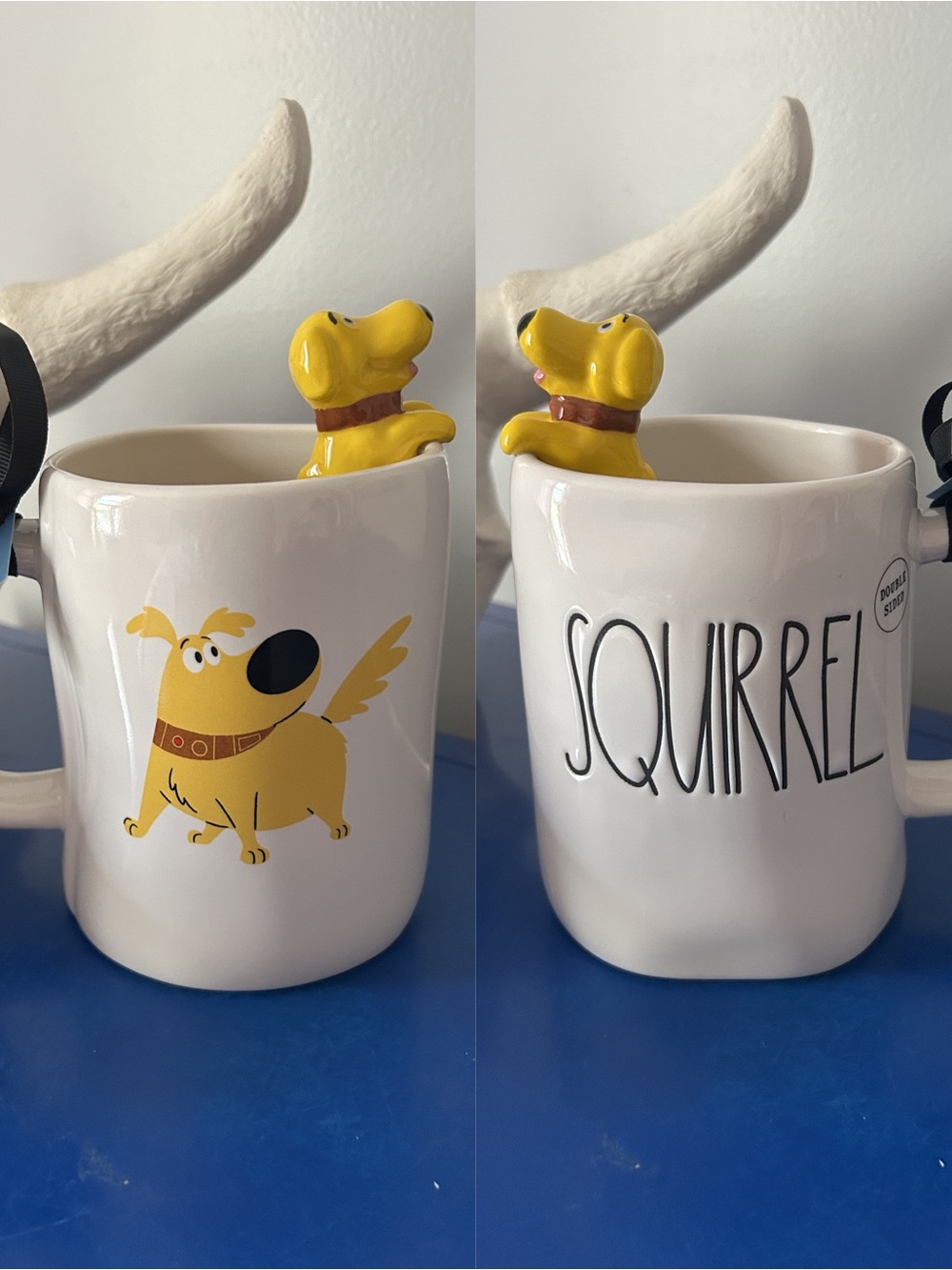 Rae Dunn Disney Pixar Up Dug the Dog Squirrel Double Sided Mug